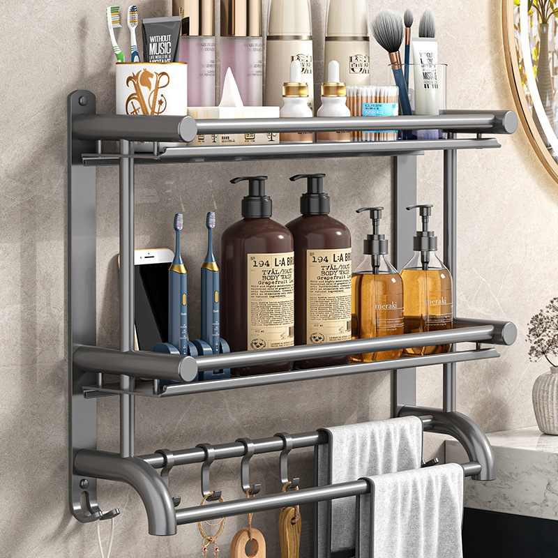 Bathroom Storage Rack punch-free wall-mounted bathroom washstand toilet balcony toilet wall storage rack