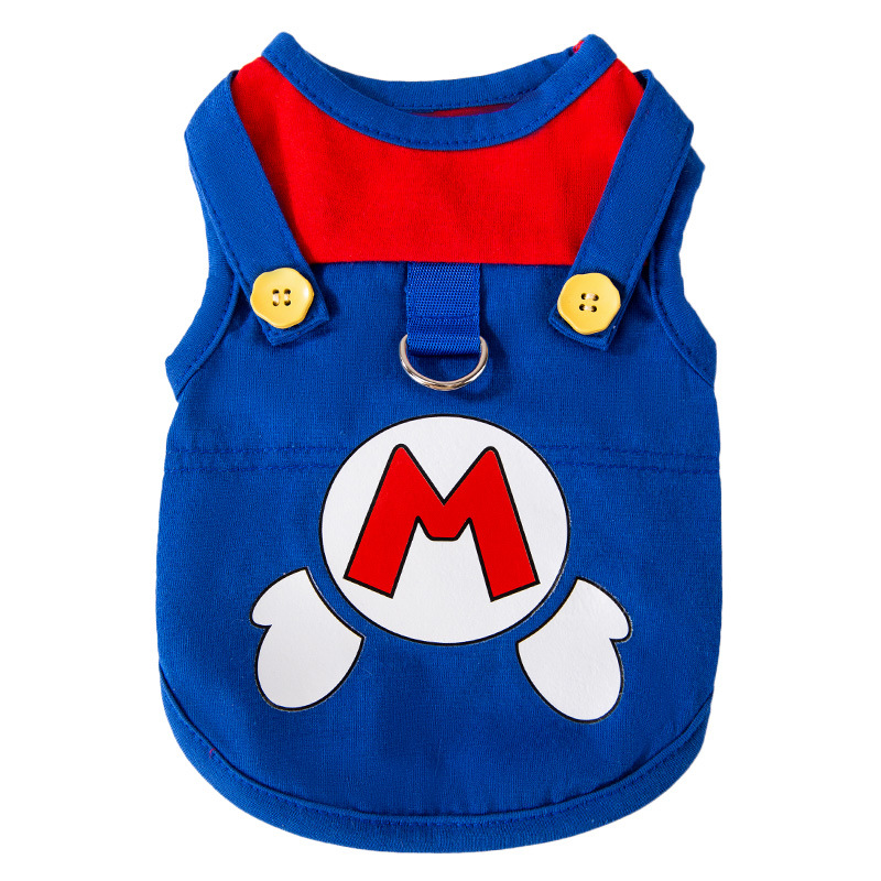 Primavera y verano nuevo estilo perro multifacético jugador serie falda gato chaleco de dos patas peluche bichón ropa para perros