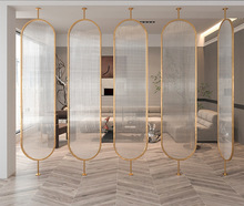 北欧轻奢屏风隔断简约家用入户玄关钢化长虹玻璃客厅遮挡墙