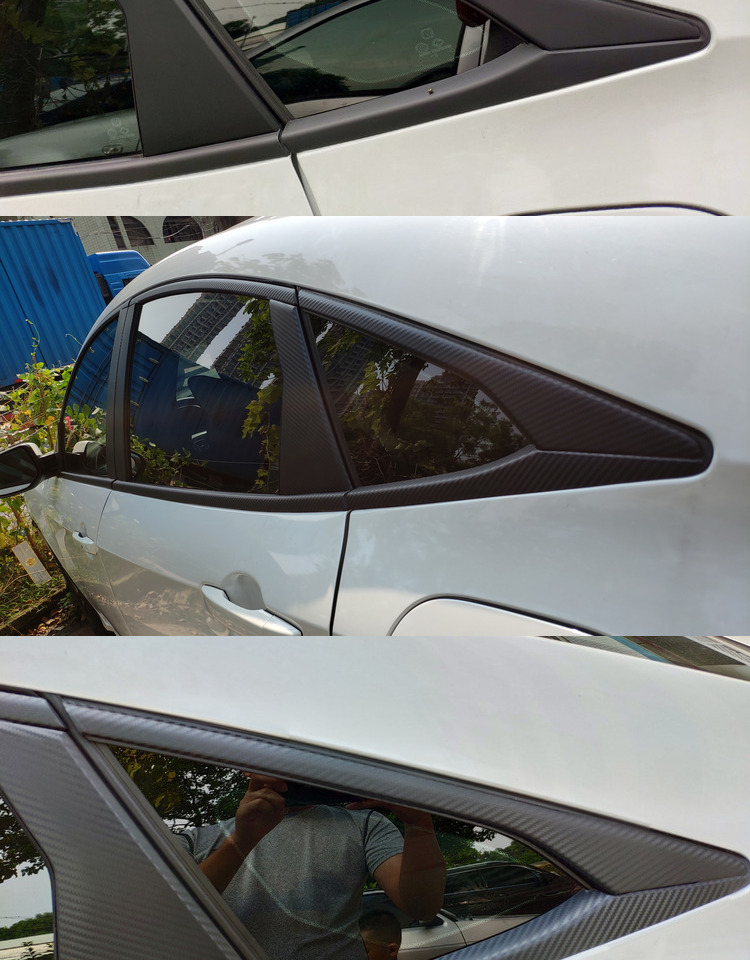 10th generation Civic sedan window trim sticker, center pillar chrome bright trim decoration strip, modified black warrior carbon fiber film
