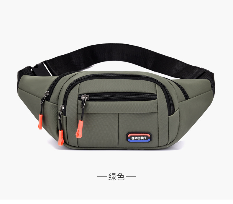 New leather waterproof waist bag for men, casual, simple and large-capacity cash register change crossbody bag, retro sporty chest bag undefined