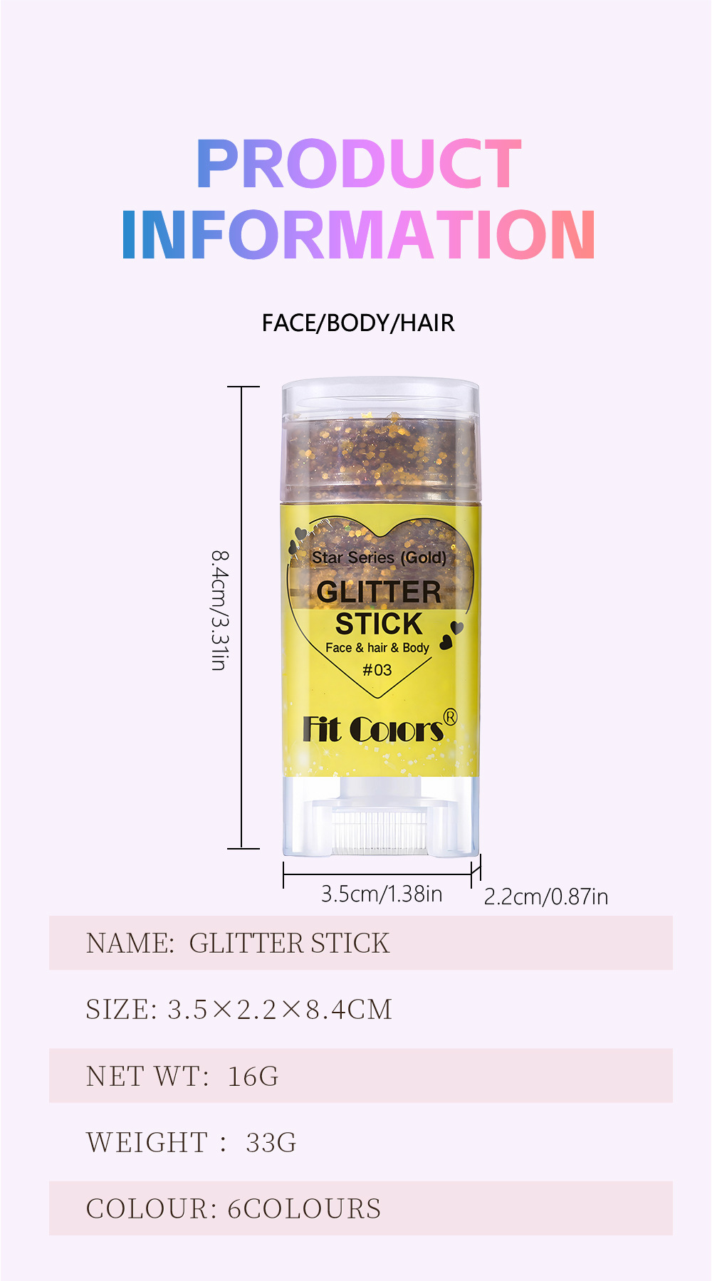 Fit Colors 6-color body painting, sequined stick face, lip star glitter eyeshadow, festival stage makeup undefined