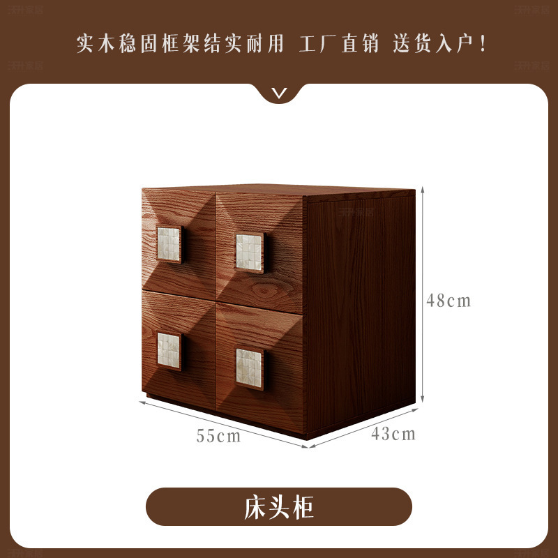 实木组合柜中古风家用客厅收纳柜法式复古大容量带抽屉储物电视柜|undefined