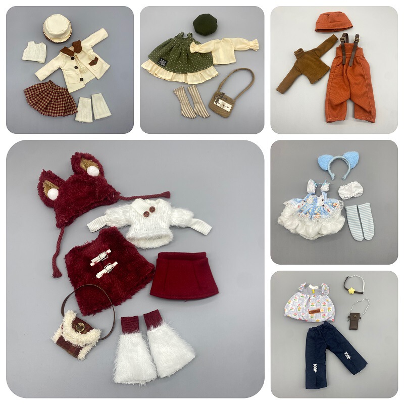 6-Point Bjd Doll Clothes for Akagi Body, Gl Body, Stick Body, 30cm Doll Clothes, Ghost Mom Doll, Lolita Dress-Up Clothes