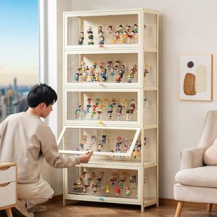 Hand-Made Model Display Cabinet Acrylic Transparent Dust-Proof Cabinet Lego Toy Blind Box Storage Doll Display Rack Floor-Standing