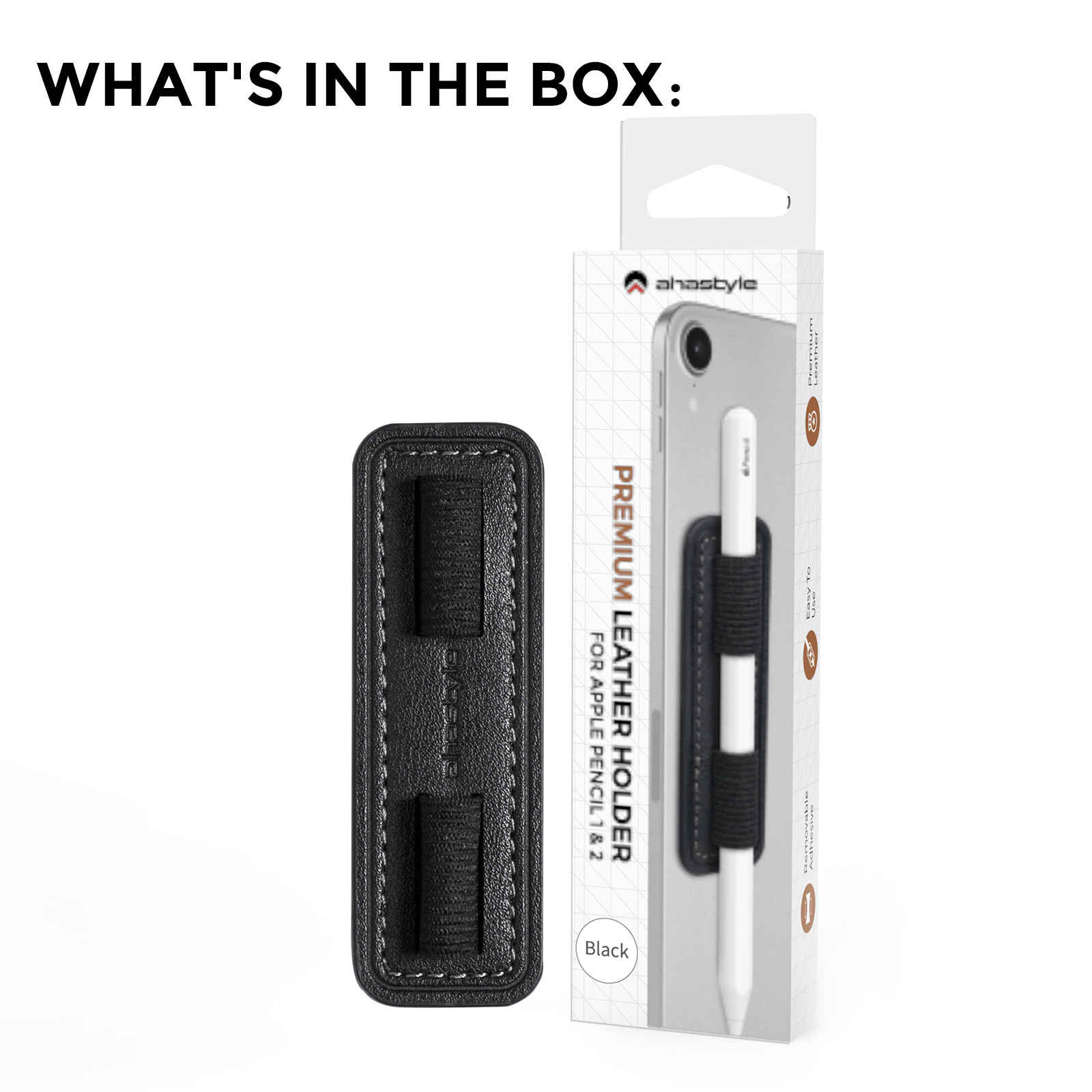 Aplicable a Apple Pencil3(USB-C) y 2 y 1 adhesivo extraíble PU titular de la pluma pegatina pluma de almacenamiento ranura titular de la pluma