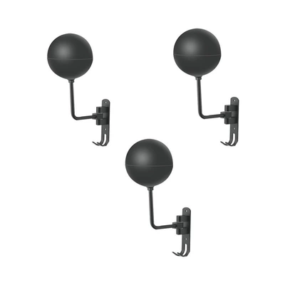 Motosiklet dəbilqə rəfləri for a Variety of Helmet - black-wall-hanging-3-pack