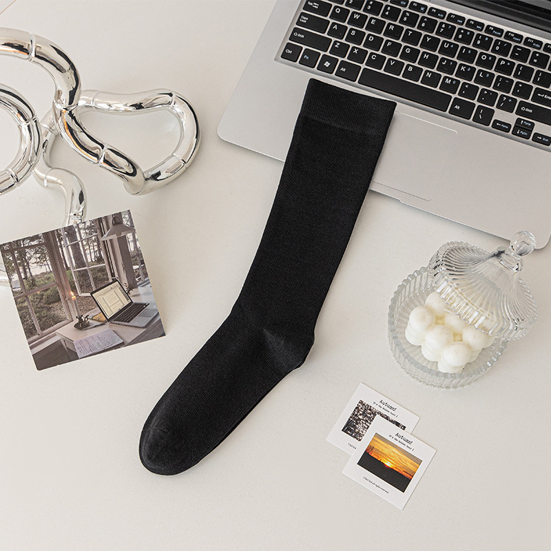 [종아리 중간 양말] 블랙