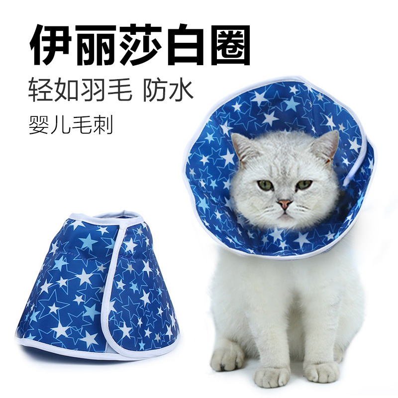 伊丽莎白圈 猫项圈猫脖圈星星可爱造型圈 猫咪宠物头套防舔耻辱圈