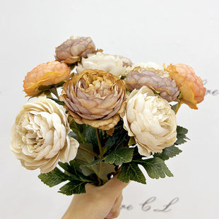 (Cross-border trading), retro realistic decorative flowers for living room, home decor