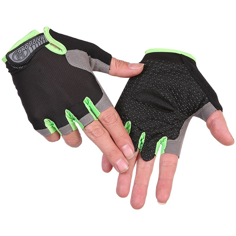 Plegable neto equitación fitness halterofilia medio dedo guantes tácticos fitness deportes al aire libre hombres y mujeres guantes de protección solar