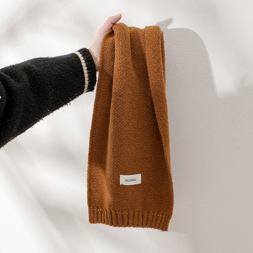 Soft and cute girly knitted scarf for women in autumn and winter Korean style versatile student woolen warm scarf for couples