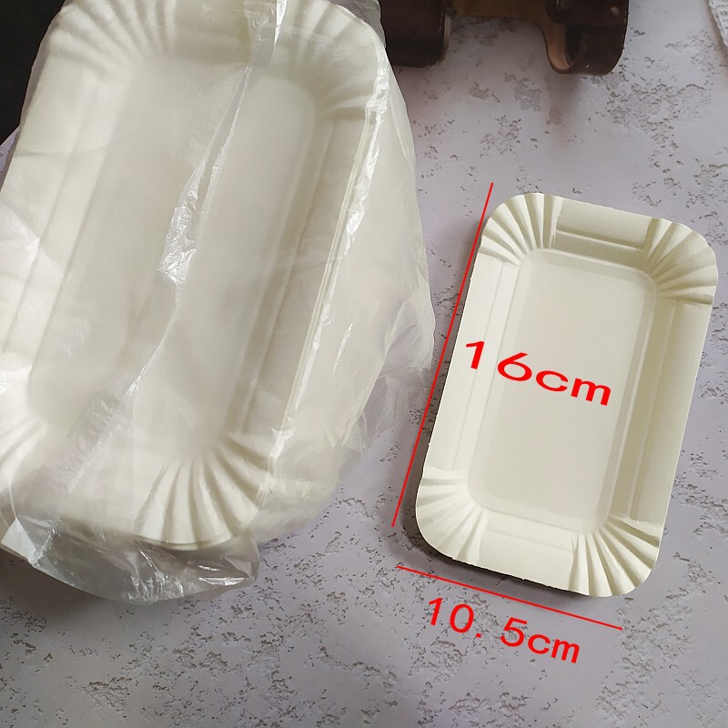 Handmade Bread Round Plate Disposable Paper Plate Birthday Cake Kindergarten Sub-Plate New Product Painting Rectangular Barbecue