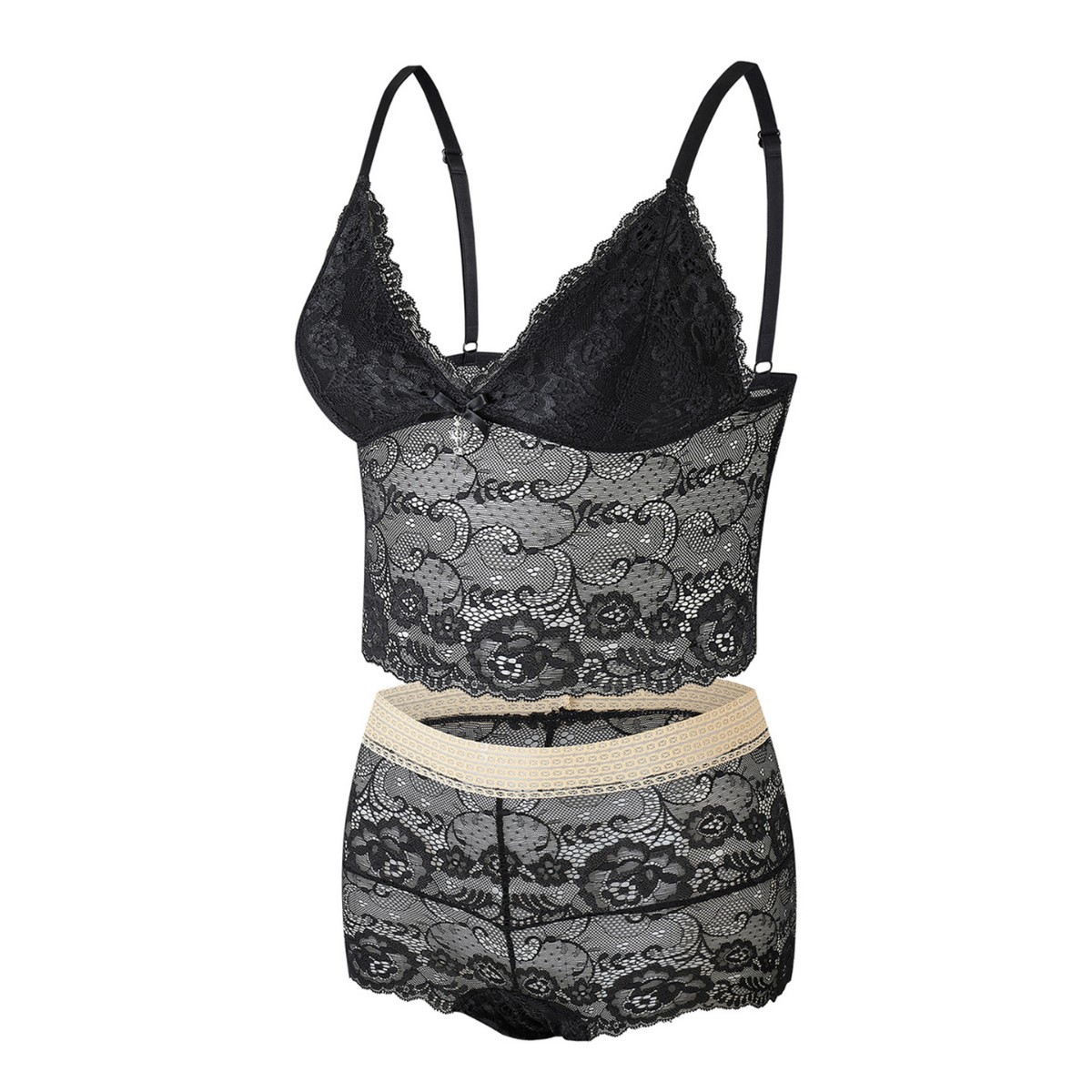 Factory direct sales of lace bra sets, lingerie, sexy wire-free shorts, wholesale, pure and alluring thin cup style.