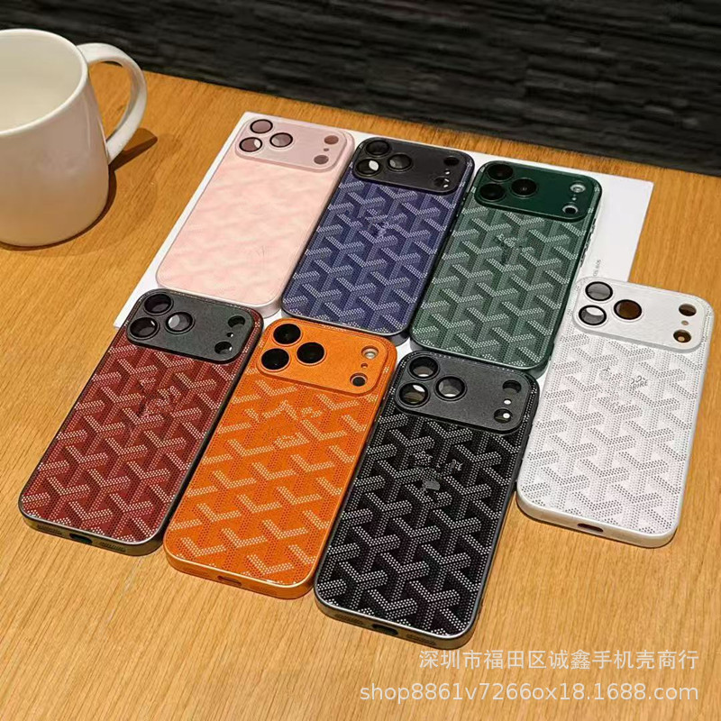 The New Glass Case Is Suitable for Apple 17Promax Trendy Brand Dog Tooth Iphone16Pro All-Inclusive Anti-Fall Protective Cover