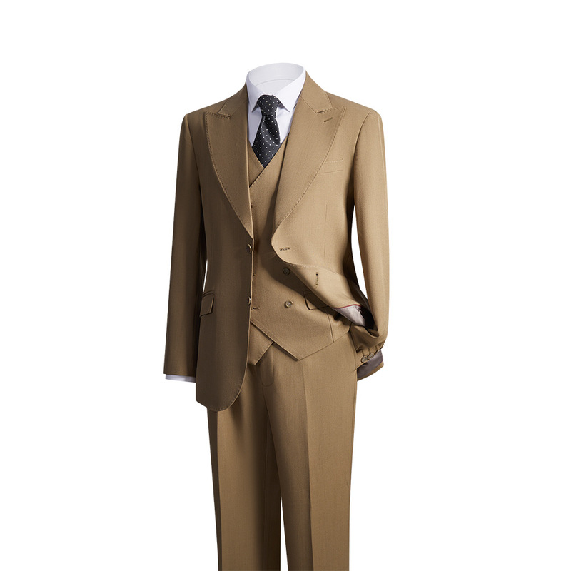 2025 New Men's Suit Suit Wedding Business Casual Suit Photo Studio Korean Style Trendy Men's Three-Piece Suit