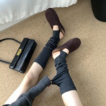 miu系芭蕾风堆堆袜套女春秋踩脚腿套简约学院风小腿袜搭配勃肯鞋