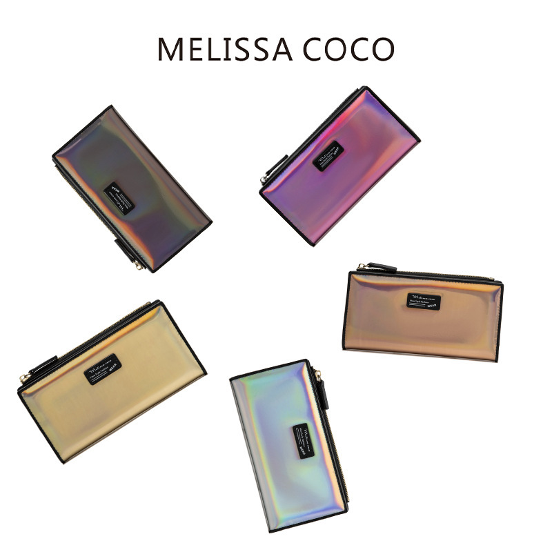 Cross-border New Laser Women's Wallet Side Chain Laser Long Clutch Fashion Single Pull Women's Wallet