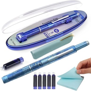 Cross-Border New Pen Retractable Pen Set with Pen Cover Fine Nib Pen Set for Writing, Office
