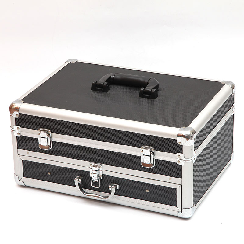 Caja de almacenamiento de aleación de aluminio transfronteriza Caja de cajón de tres capas Caja de herramientas portátiles Caja de aleación de aluminio