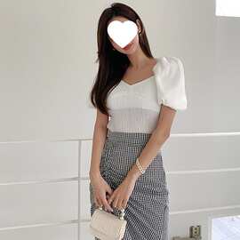 法式复古气质女神范套装夏季新款鱼尾半身裙两件套洋气图片色