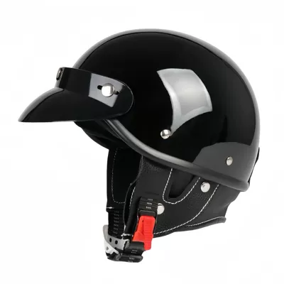 Motosiklet kaskı (dəbilqə) — Motorcycle Half Helmet Suitable for - 3c-bright-black-quick-buckle-face-towel-s