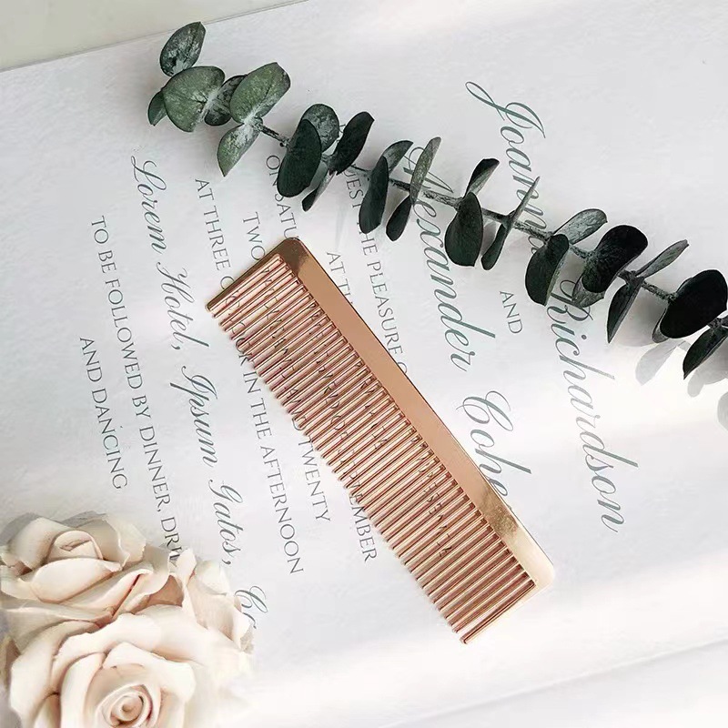 Factory Direct Sales Hairdressing Comb Portable Comb Fine-toothed Comb Home Hairdressing Comb One-word Comb Decorative Normcore Style