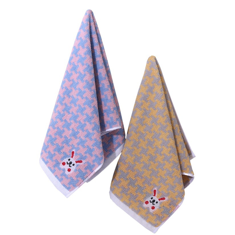 Towel Wholesale Face Wash Cotton Face Towel Cotton Thickened Yarn-dyed Polyester Cotton Adult Hand Gift Soft Absorbent Household
