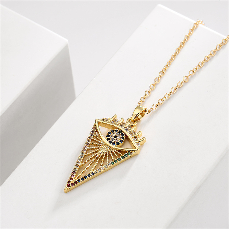 Fashion Geometric Copper Necklace Inlay Zircon Copper Necklaces
