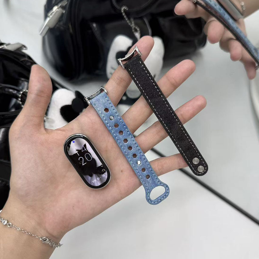 Suitable for Xiaomi Mi Band 10 Fashion Watch Strap Accessible Luxury Denim Xiaomi 9/8Nfc Double Stud Men's and Women's Wrist Strap