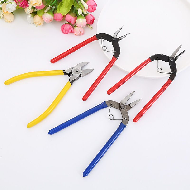 DIY饰品手工工具套装尖嘴钳子圆嘴钳剪刀单圈开合器配件材料批发