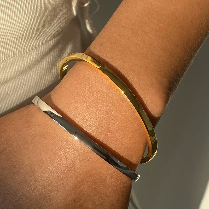 杰鼎 Glossy Bracelet Stainless Steel, Jewelry, European Style