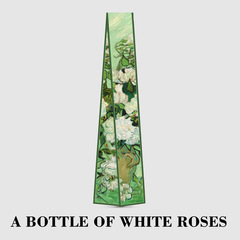 Van Gogh oil painting series French silk scarf headband literary and artistic decoration scarf binding handle ribbon thin and long ribbon