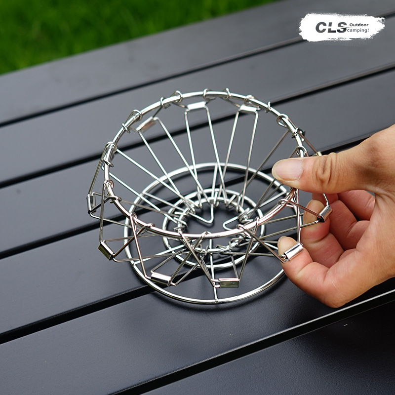 Filtro de café de mano CLS acampar al aire libre portátil plegable goteo de café estante de acero inoxidable 304 retro colador