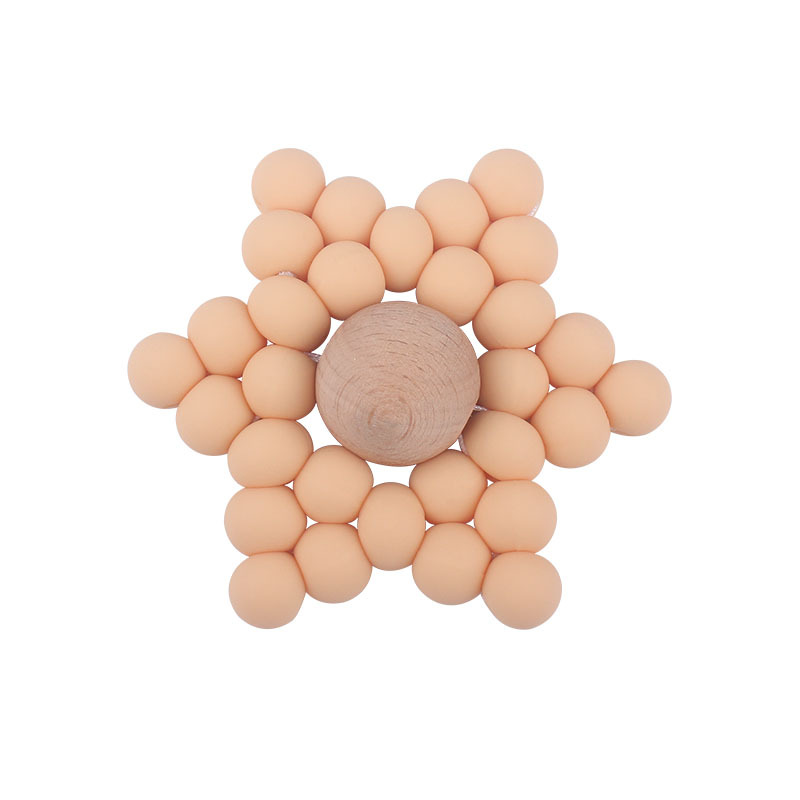 Creativo nuevo bebé suministros DIY cuentas de silicona hexagonal juguete teether bebé teether stick teether