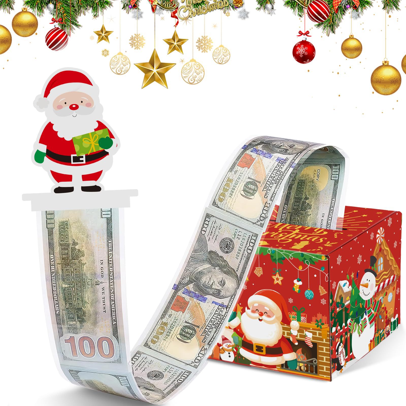 圣诞节主题现金抽钱盒惊喜派对给孩子成人DIY有趣的节日礼盒