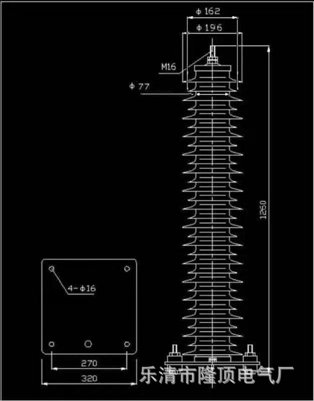 隆顶电气 110KV 避雷器 HY10W-100/260