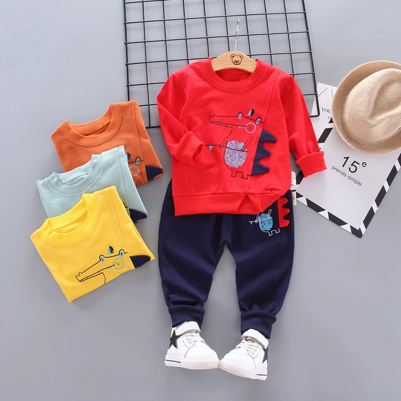 Long-sleeve for boys, autumn sleeves, set, dinosaur, children's sweatshirt, 2021 collection