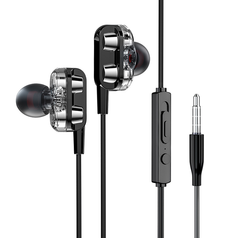 Factory direct supply dynamic driver in-ear headphones, plug-in type cord control headphones, suitable for Apple Android wired headphones