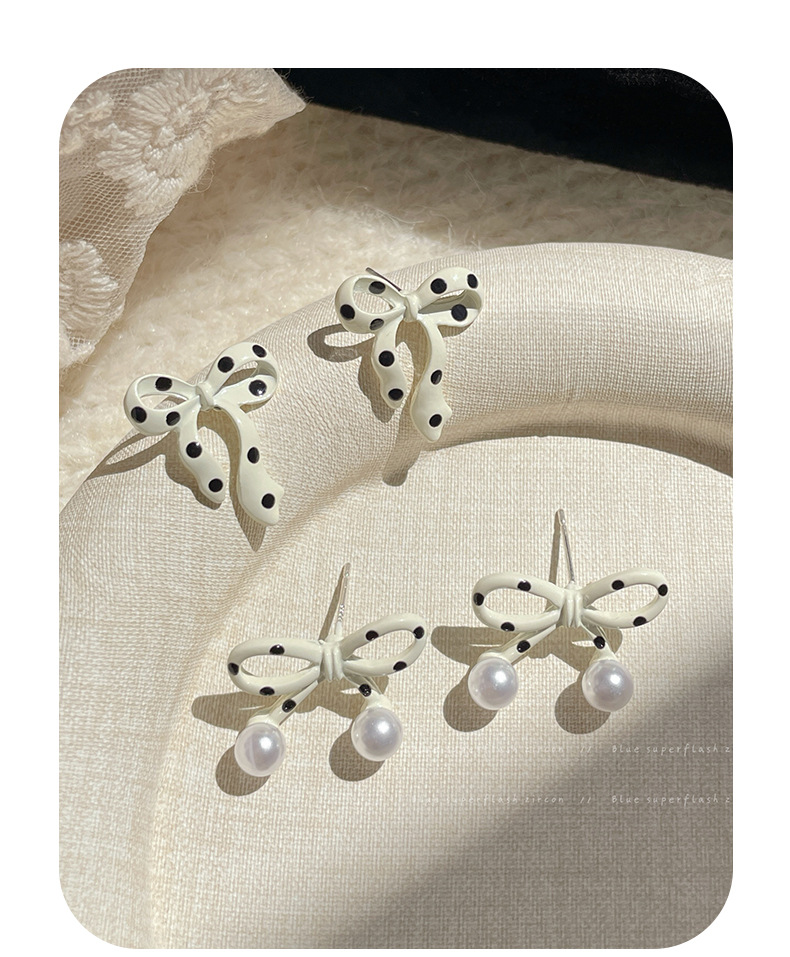 1 Pair Bow Knot Sweet Alloy Enamel Ear Studs display picture 4