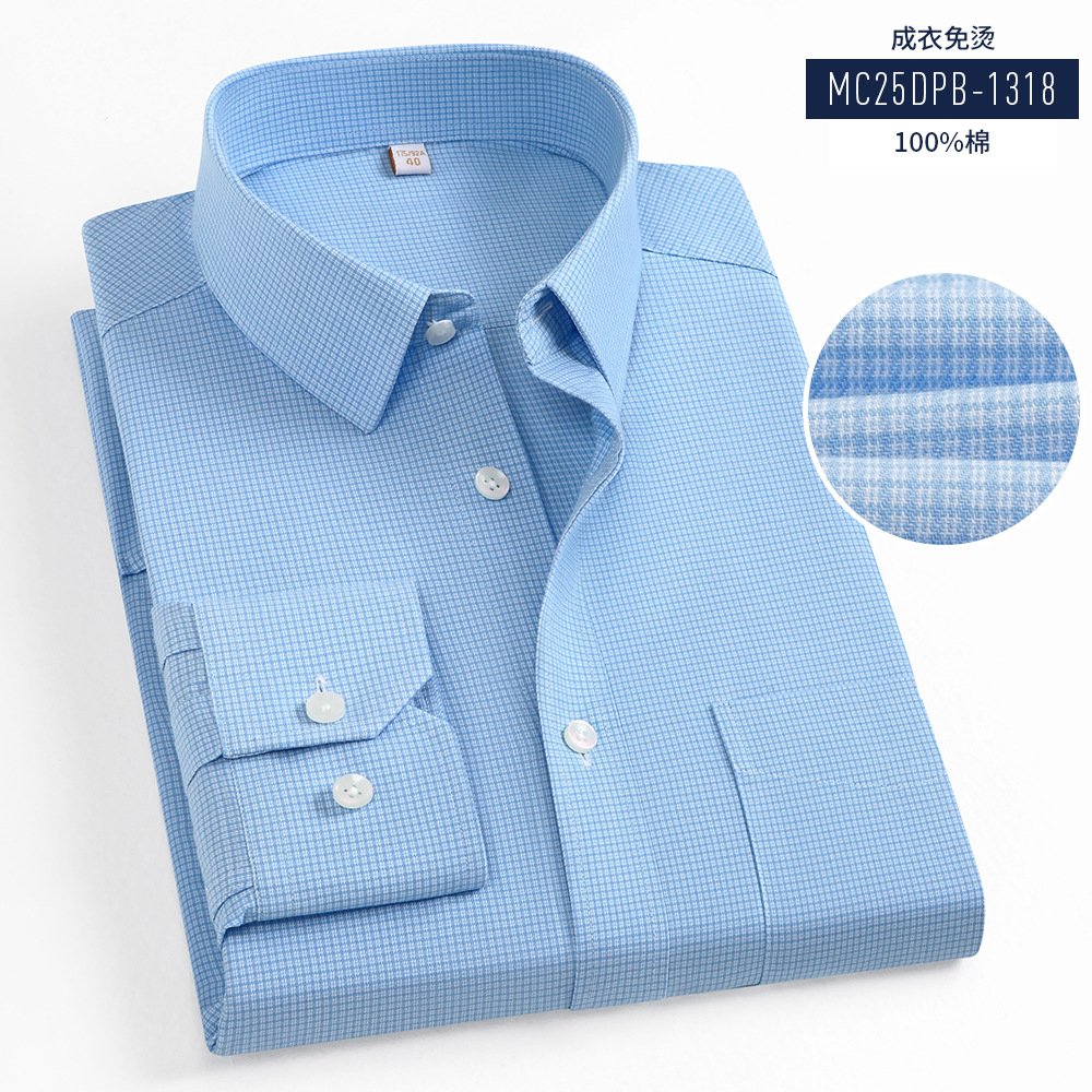 Camisas de hombre sin quemar, camisas blancas de mangas largas, ropa profesional de negocios 100% de algodón para hombres y mujeres con bolsillo