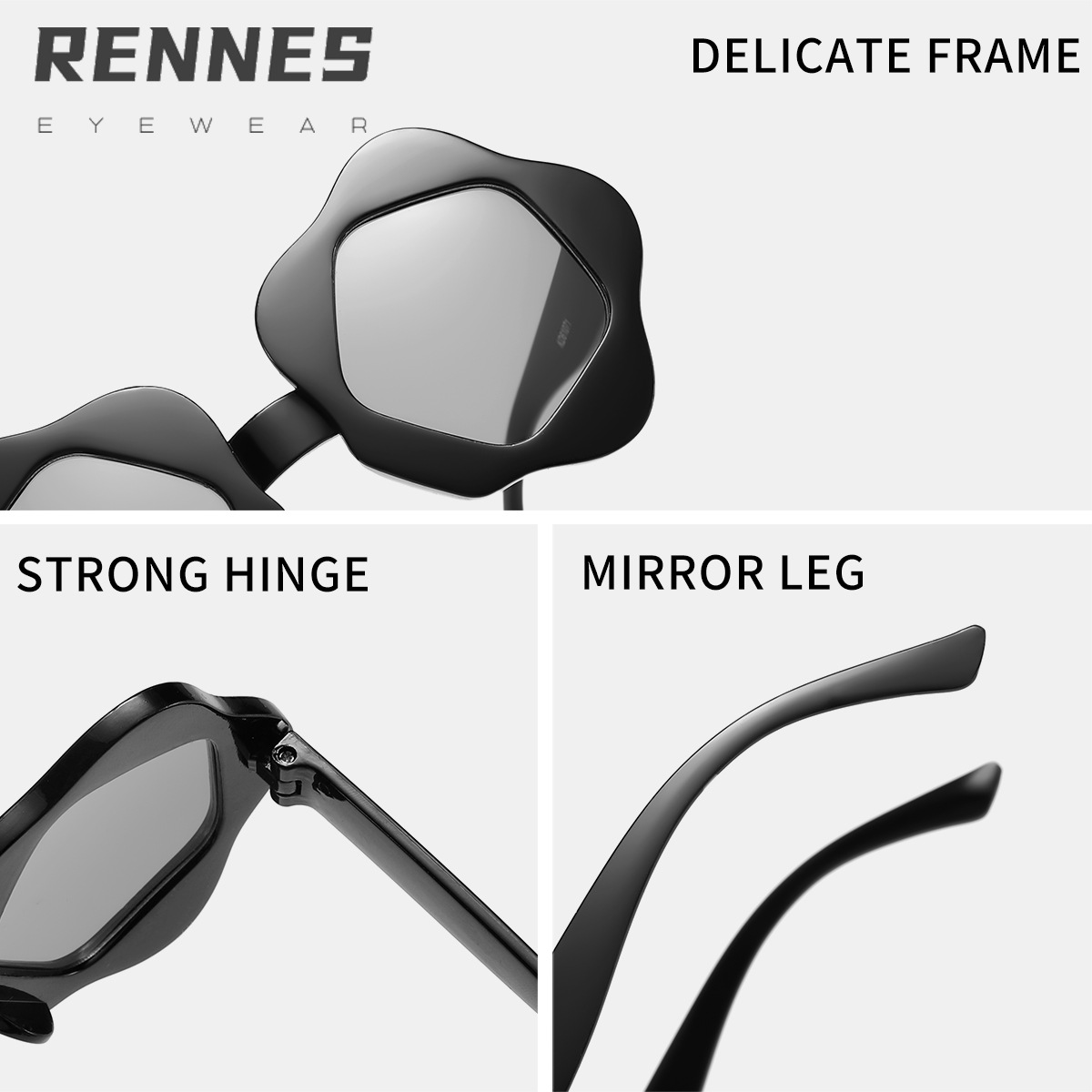 2024 niños irregular ins estilo pequeña flor moda divertida gafas desgaste al aire libre esencial protección solar gafas de sol