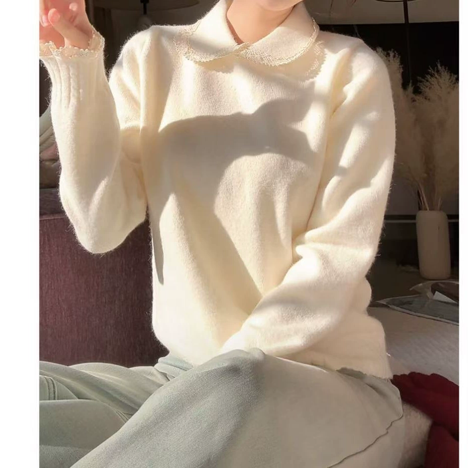 Свитер с кукольным воротником женский осенне-зимний рождественский атмосфера носить маленький ароматный трикотажный кардиган ленивый топ