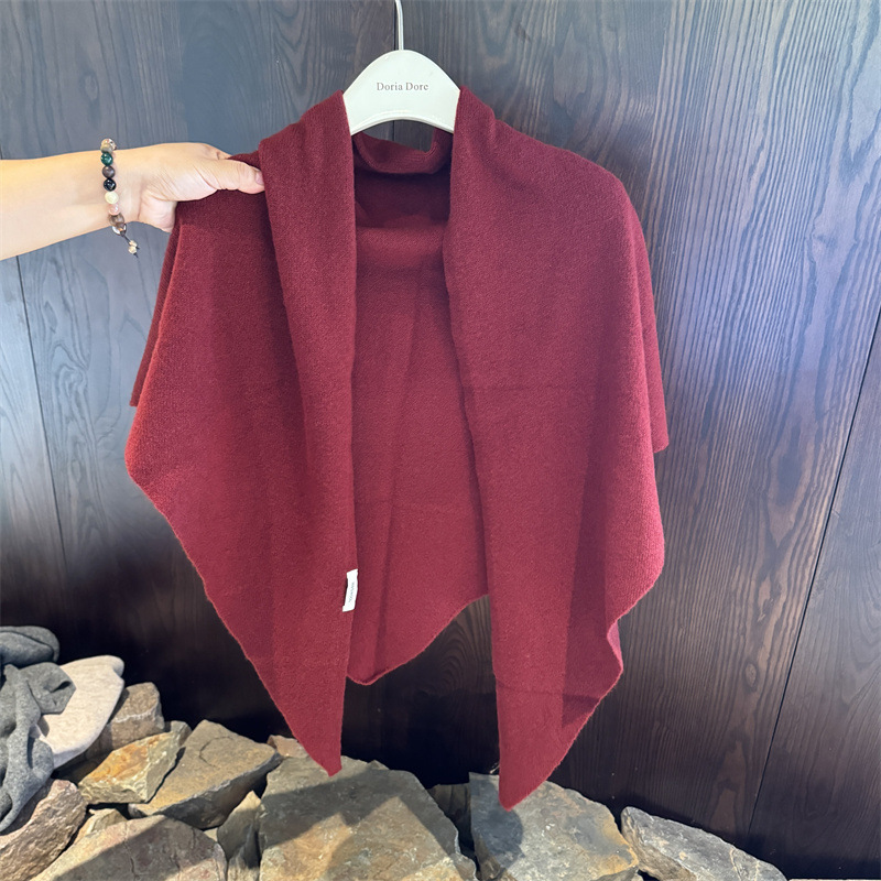 凹造型羊毛wool100%披肩加大秋冬新款保暖三角巾针织围巾女|undefined