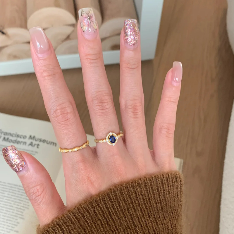 Exquisiter königsblauer Zirkon für Damen – modisch, individuell, leicht luxuriös, vielseitig, hochwertig, stapelbar, offen_voghion.com