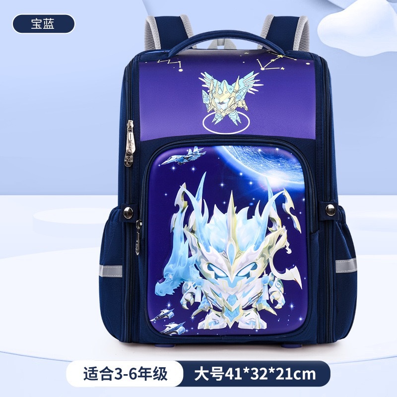 Nueva mochila escolar de dibujos animados para estudiantes de primaria, grado 1-3-6, reducción de carga de gran capacidad, mochila espacial para niños y niñas 5