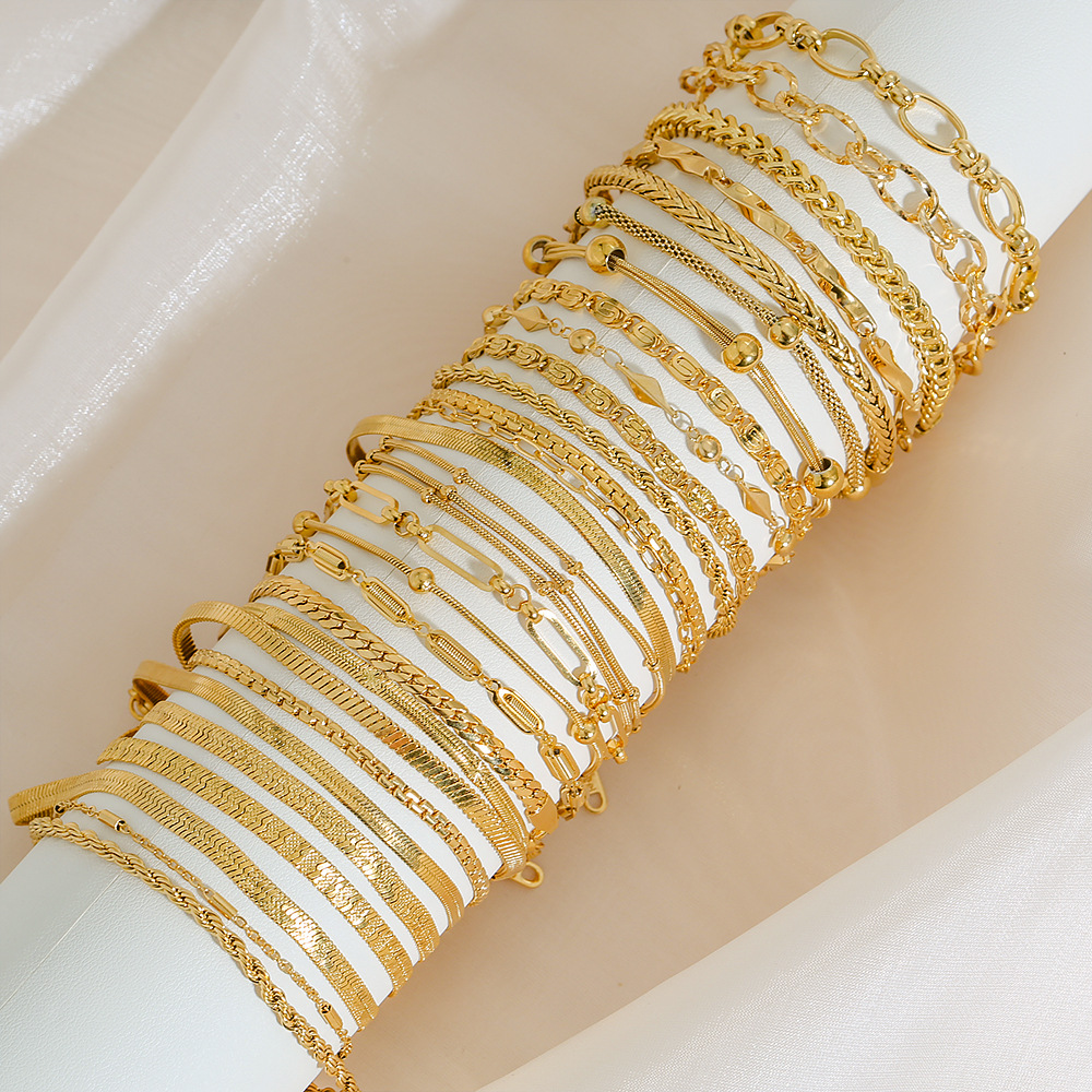 Μοντέρνος Άνεμος Κλασικός Σχέδιο Γράμματος Στερεό Χρώμα Χρώματος 304 Ανοξείδωτο Ατσάλι Βραχιόλι Σε Χύμα display picture 5