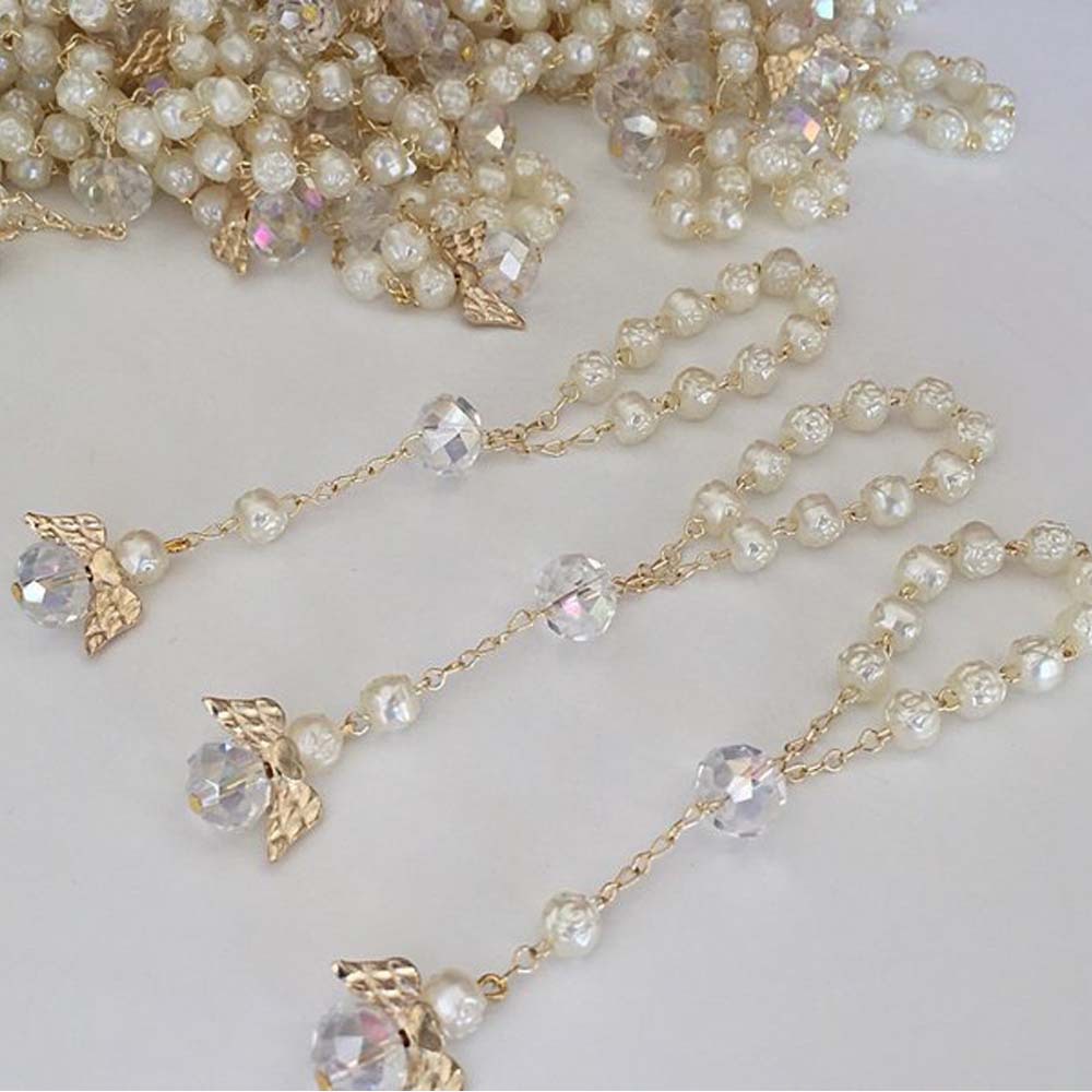 Cross-Border Acrylic Mini Rosary Angel Wings First Communion Baptism Party Bracelet Women's Exquisite Gift