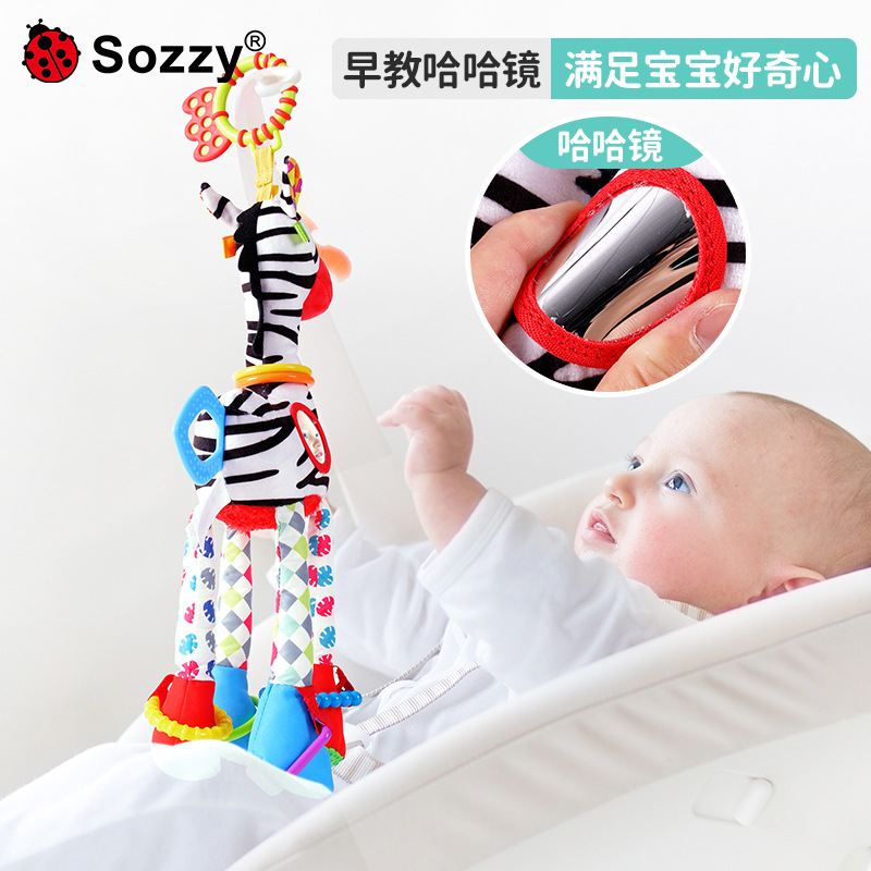 Sozzy recién nacido cebra jirafa coche colgante 0-años de edad bebé baoanfu felpa muñeca cochecito cama colgante juguete