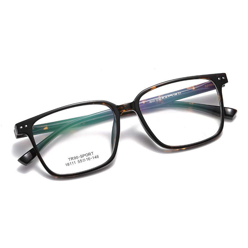 Customized 18111 Glasses Can Be Fitted with Prescription Lenses, Men's Black Frame Tortoiseshell Tr Frame, Anti-Blue Light Customized 18111 Glasses Can Be Fitted with Prescription Lenses, Men's Black Frame Tortoiseshell Tr Frame, Anti-Blue Light